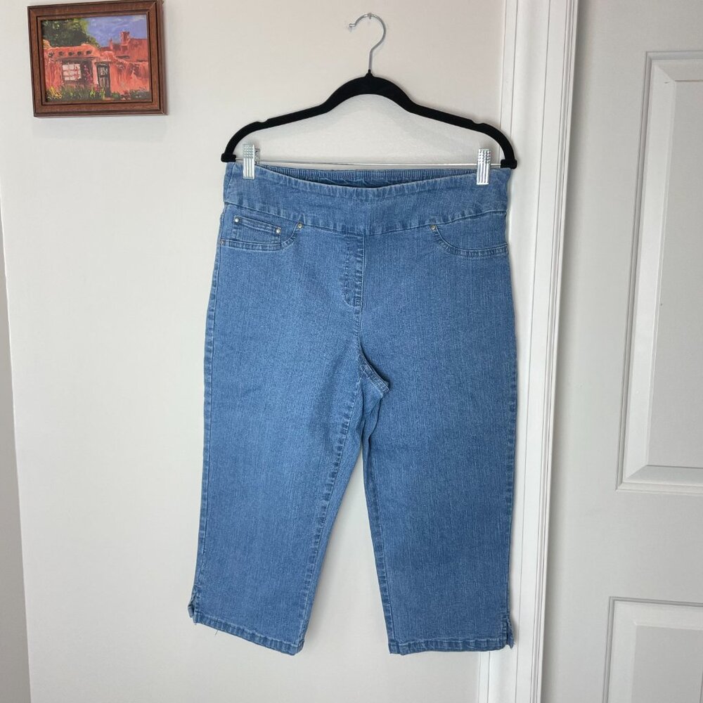 Ruby Rd. Stretch pull-on Denim Capris size 12P - Picture 4 of 11
